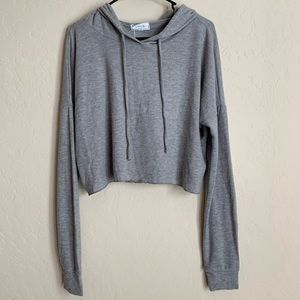 NWT SAGE The Label Grey cropped hoodie.